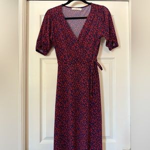 LUSH Floral faux wrap dress
